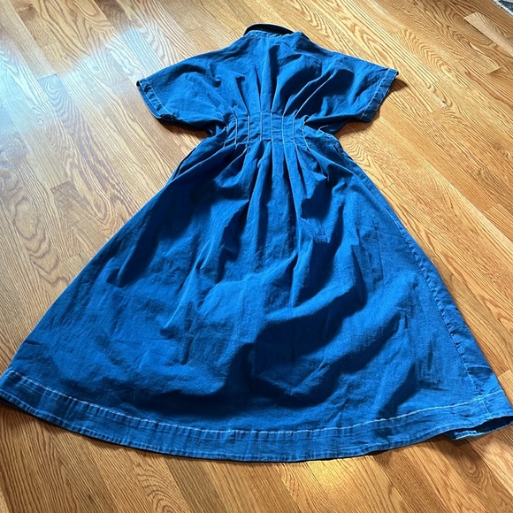 Anthropologie x Exquise The Tobie Button-Front Pleated Shirt Dress Denim S NWT - Picture 14 of 15